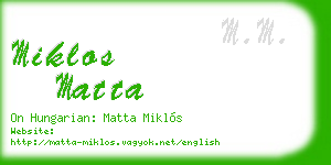miklos matta business card